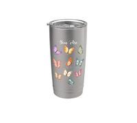 Tú eres Butterfly Faith Jesús Cross Christian Inspirational Vaso térmico de acero inoxidable de doble pared