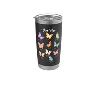 Tú eres Butterfly Faith Jesús Cross Christian Inspirational Vaso térmico de acero inoxidable de doble pared