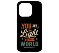 Tú Eres la luz del Mundo Mateo 5 14 Fe Cristiana Carcasa para iPhone 15 Pro