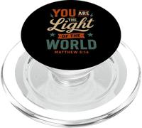 Tú Eres la luz del Mundo Mateo 5 14 Fe Cristiana PopSockets PopGrip para MagSafe