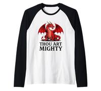 Tú Eres Poderoso Dragón Rojo Camiseta Manga Raglan