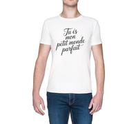 Tu Es Mon Petit Monde Parfait Blanca Hombre Camiseta White Men's T-Shirt tee