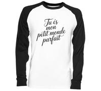 Tu Es Mon Petit Monde Parfait Blance Camiseta De Béisbol Unisex White Baseball tee Tshirt Unisex