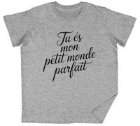 Tu Es Mon Petit Monde Parfait Grey Kids Unisex T-Shirt tee