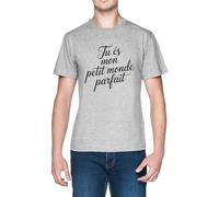 Tu Es Mon Petit Monde Parfait Grey Men's T-Shirt tee