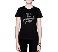 Tu Es Mon Petit Monde Parfait Negro Mujer Camiseta Black Women's T-Shirt tee