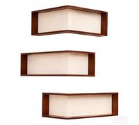 Tu Espacio, Juego De 3 Estantes Flotantes De Esquina, Estante De Exhibición De Esquina De Madera para Montar En La Pared, Estantes Que Iluminan Tu Espacio, para Figuras Y Objetos De Colección