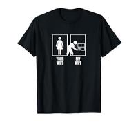 Tu esposa, mi esposa, esposo, orgulloso y divertido, azulejo para mujeres Camiseta