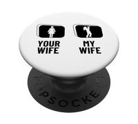 Tu Esposa mi Esposa Trompeta Marido Divertido trompetista PopSockets PopGrip Adhesivo