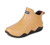 Tu experiencia en días lluviosos con zapatos de lluvia para mujer Diseño perfecto para el clima de primavera y verano Cómodo Cobertura total Ideal para días lluviosos Botas Botas Cordones (Khaki, 38)