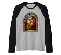 Tu fe te ha Hecho Entero Jesús curativo Mosaico Arte Camiseta Manga Raglan