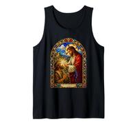 Tu fe te ha Hecho Entero Jesús curativo Mosaico Arte Camiseta sin Mangas