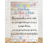 Tu Fiesta Mola Mazo Cartel de Bautizo de Bienvenida Mixto 75x110cm|Divertido y económico|Detalle de Bautizo niño y niña |Decorado Bautizo| Personalizable