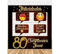 Tu Fiesta Mola Mazo Photocall 80 Cumpleaños 100x100cm| Detalles Cumpleaños | Photocall Económico y Original | Disfruta de Unas Divertidas Fotos con Nuestro photocall de cumpleaños| Personalizable