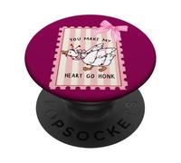 Tú Haces Que mi corazón Toque la bocina, Divertido pájaro del Amor con Forma de Ganso de San Valentín PopSockets PopGrip Adhesivo
