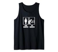 Tu hija, mi hija, papá, mamá, orgullosa, divertida, mujer Camiseta sin Mangas