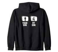 Tu hijo, mi hijo, trompetista, papá, mamá, divertido corno francés Sudadera con Capucha