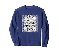 Tu horario Gestión del Tiempo Motivacional Sudadera, Unisex para Adultos, Azul Marino, XL