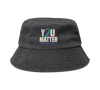 Tú Importas - Concientización sobre La Prevención del Suicidio Sombrero Ancha Gorra Pesca para Hombres Mujeres, Cámping Caza Jungla Plegable Sombrero De Cubo