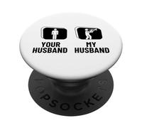 Tu Marido mi Marido Trompeta Esposa Divertido Trompeta PopSockets PopGrip Adhesivo