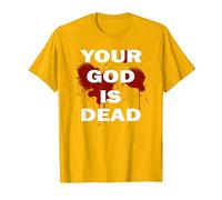 Tu Nine Dios Inch Está Nails Muerto Ateo Ambient Dogma Metal Camiseta, Hombre, Dorado Brillante, M