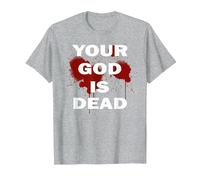 Tu Nine Dios Inch Está Nails Muerto Ateo Ambient Dogma Metal Camiseta, Hombre, Gris Jaspeado, 4XL