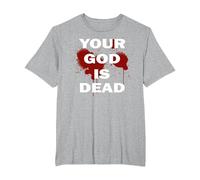 Tu Nine Dios Inch Está Nails Muerto Ateo Ambient Dogma Metal Camiseta, Hombre Tallas Grandes, Gris Jaspeado, 3X Alto