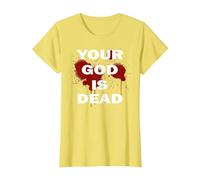 Tu Nine Dios Inch Está Nails Muerto Ateo Ambient Dogma Metal Camiseta, Mujer, Limón, 3XL