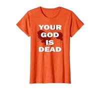 Tu Nine Dios Inch Está Nails Muerto Ateo Ambient Dogma Metal Camiseta, Mujer, Naranja, L