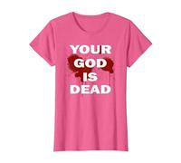 Tu Nine Dios Inch Está Nails Muerto Ateo Ambient Dogma Metal Camiseta, Mujer, Rosa Jaspeado, 3XL