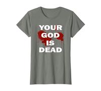 Tu Nine Dios Inch Está Nails Muerto Ateo Ambient Dogma Metal Camiseta, Mujer, Verde Militar Jaspeado, 3XL