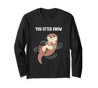 Tu Nutria Sabe Amante de los Animales Juego de Palabras de Vida Silvestre Manga Larga