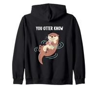 Tu Nutria Sabe Amante de los Animales Juego de Palabras de Vida Silvestre Sudadera con Capucha