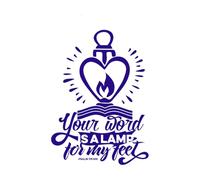 tu palabra es una lámpara Calcomanías de pared de papel adhesivo 57.6x88.5cm Fácil instalación Azul oscuro