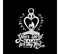 tu palabra es una lámpara Calcomanías de pared de papel adhesivo 57.6x88.5cm Pegatinas para vidrio Blanco