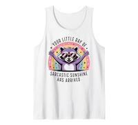 Tu pequeño Rayo de Sarcasmo, Divertido Humor de mapaches y arcoíris Camiseta sin Mangas