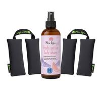 Tu set antiolor femenino Mon Bijou: Spray para zapatos + 4 bolsitas de carbón activo - Contra olores en zapatos, bolsos, tejidos - Vegano, elegante, sin perfume - Fresco. Femenino. Discreto.