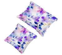 Tu solución de viaje: 2 bolsas de metralla Bohemian Floral-309 - Bolsa de maquillaje compacta, Multicolor 10, A：7.1x5.8in/18x14.8cm，B:4.7x4.5in/12x11.5cm