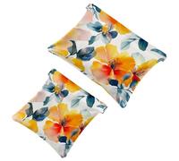 Tu solución de viaje: 2 bolsas de metralla Bohemian Floral-309 - Bolsa de maquillaje compacta, Multicolor 07, A：7.1x5.8in/18x14.8cm，B:4.7x4.5in/12x11.5cm