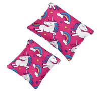 Tu solución de viaje: 2 bolsas de metralla de colores Unicornio-1365 - Bolsa de maquillaje compacta, multicolor 01, A:7.1x5.8in/18x14.8cm,B:4.7x4.5in/12x11.5cm