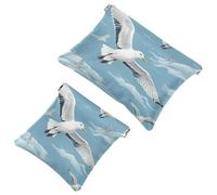 Tu solución de viaje: 2 bolsas de metralla de dibujos animados de gaviota 177, bolsa de maquillaje compacta, multicolor 06, A：7.1x5.8in/18x14.8cm，B:4.7x4.5in/12x11.5cm