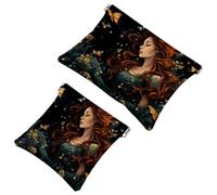 Tu solución de viaje: 2 bolsas de metralla de luciérnagas por la noche - 1794 - Bolsa de maquillaje compacta, multicolor 08, A：7.1x5.8in/18x14.8cm，B:4.7x4.5in/12x11.5cm