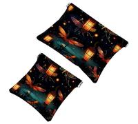 Tu solución de viaje: 2 bolsas de metralla de luciérnagas por la noche - 1827 - Bolsa de maquillaje compacta, multicolor 01, A：7.1x5.8in/18x14.8cm，B:4.7x4.5in/12x11.5cm