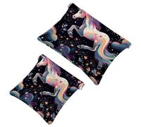 Tu solución de viaje: 2 bolsas de metralla de unicornio estético-1167 - Bolsa de maquillaje compacta, multicolor 02, A:7.1x5.8in/18x14.8cm,B:4.7x4.5in/12x11.5cm