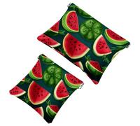 Tu solución de viaje: 2 bolsas de metralla Fresh Watermelon-2190 - Bolsa de maquillaje compacta, multicolor 02, A:7.1x5.8in/18x14.8cm,B:4.7x4.5in/12x11.5cm