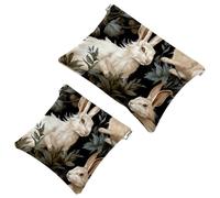 Tu solución de viaje: 2 bolsas de metralla Lovely Rabbits-144 - Bolsa de maquillaje compacta, Multicolor 06, A：7.1x5.8in/18x14.8cm，B:4.7x4.5in/12x11.5cm