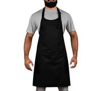 TU SOLUCION TEXTIL DISEÑO & PRODUCCION TEXTIL Delantal de Cocina Hombre y Mujer, Negro con 2 Bolsillos, Ajustable y Multiuso para Barbacoa, Cocinar, Jardinería y Hogar (1, Negro)