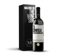 «Tu sonrisa es mi armadura» Mensaje en una Botella. Vino Tinto Premium Reserva 12 Meses + Gift Box. Etiqueta Blanca PERSONALIZABLE