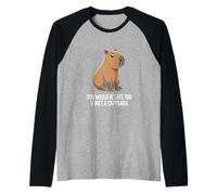 Tú también llegarías Tarde si conocieras a un Capibara | Gráfico para niños Camiseta Manga Raglan