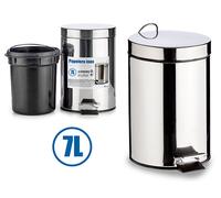 Tu tendencia Única cubo de basura con pedal plateado acero inoxidable